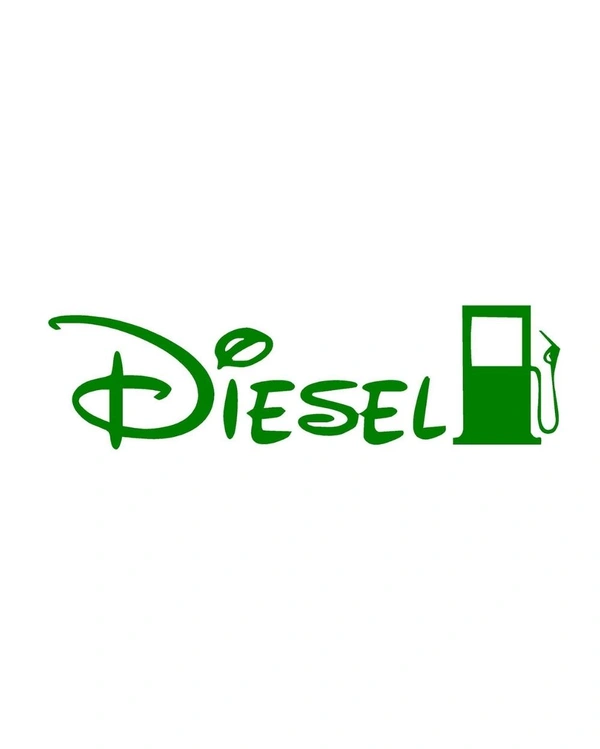 Diesel Stylish Creative Vinyl Radium Sticker - 11cm X 7cm, White