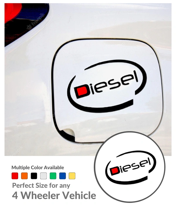 Diesel Stylish Creative Vinyl Radium Sticker - 11cm X 7cm, Orange