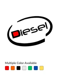 Diesel Stylish Creative Vinyl Radium Sticker - 11cm X 7cm, Orange