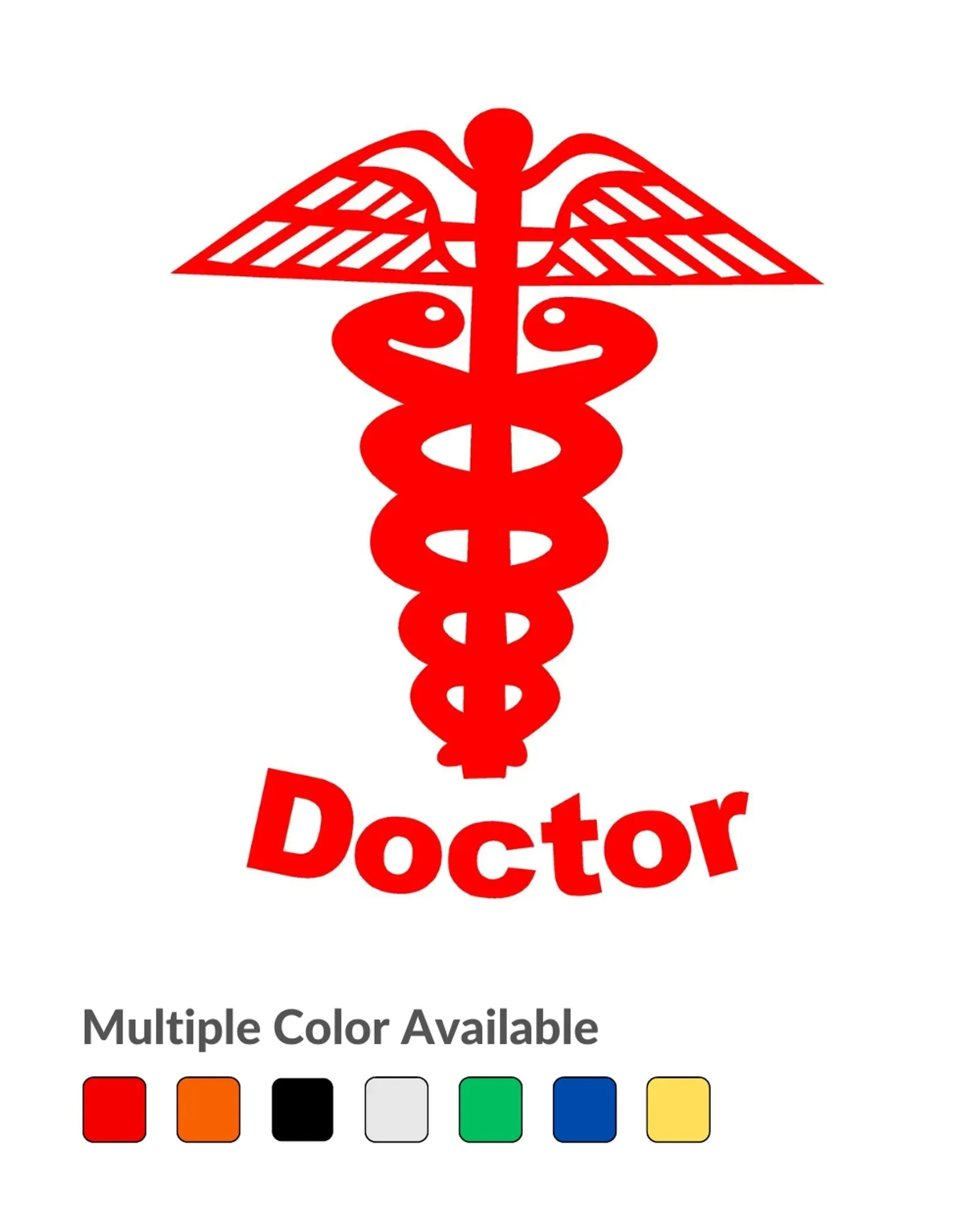 Bhovity® Doctor Logo Sticker in Fine Red Radium for car and Bike,Reflective  and Water Proof,Size(L X H-10.1 cm X 12.7 cm)(Pack of 2)