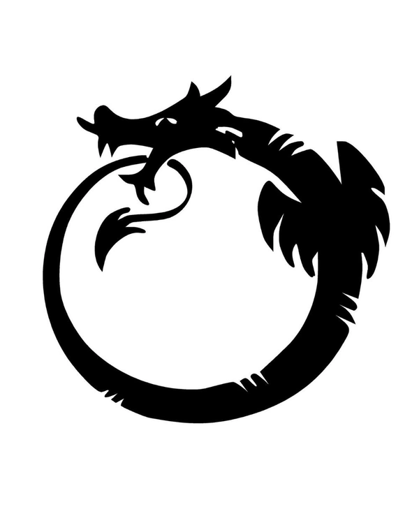 Dragon Stylish Creative Vinyl Radium Sticker - 10cm X 10cm ( Best for Bikes ), Red