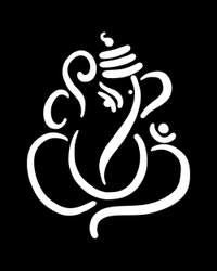 Ganesh Ji Stylish Creative Vinyl Radium Sticker - 20cm X 20cm, Green