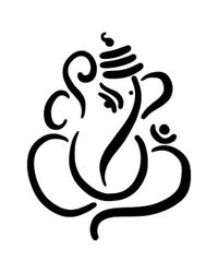 Ganesh Ji Stylish Creative Vinyl Radium Sticker - 20cm X 20cm, Green