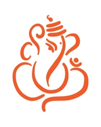 Ganesh Ji Stylish Creative Vinyl Radium Sticker - 20cm X 20cm, Green