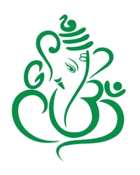 Ganesh Ji Stylish Creative Vinyl Radium Sticker - 25cm X 25cm, Black