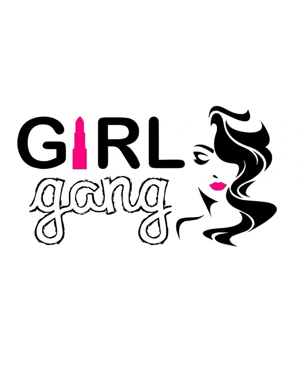Girl Gang Stylish Creative Vinyl Radium Sticker ( Black - Red ) - 35cm X 35cm