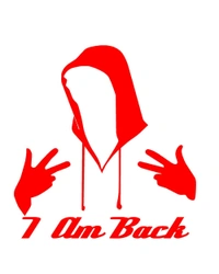 I am back Stylish Creative Vinyl Radium Sticker - 15cm X 15cm, Blue