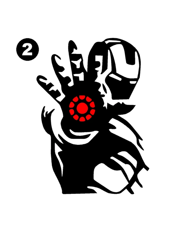 Iron MAN Stylish Creative Vinyl Radium Sticker / Avengers - 30cm X 30cm, Black