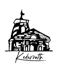 Kedarnath Mandir Creative Vinyl Radium Sticker - 30cm X 30cm, Orange