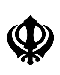 Khanda Vinyl Radium Sticker / Sikh God - 30cm X 30cm, Red