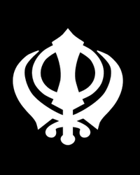 Khanda Vinyl Radium Sticker / Sikh God - 30cm X 30cm, Red