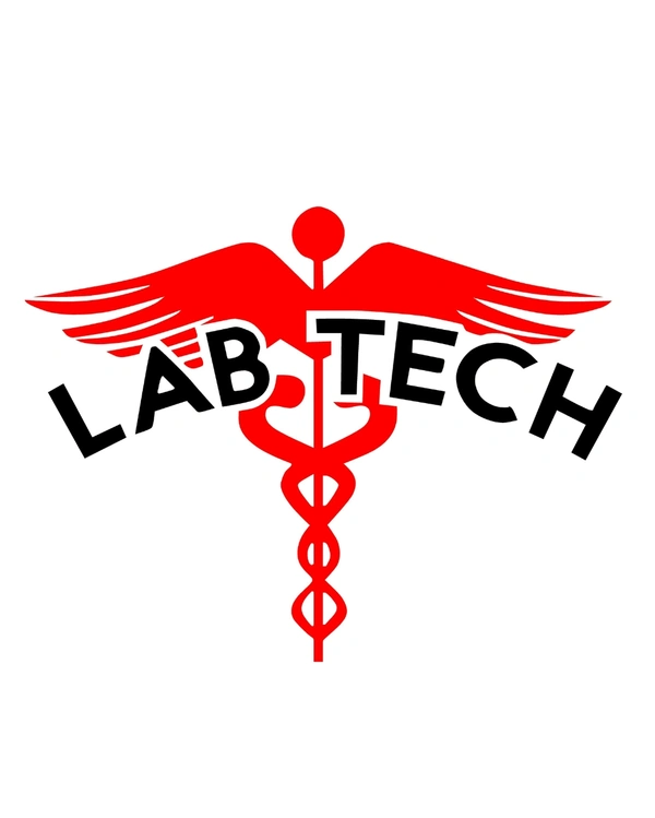Lab Tech Doctor logo Stylish Creative Vinyl Radium Sticker ( Red Black ) - Between 35cm - 50cm