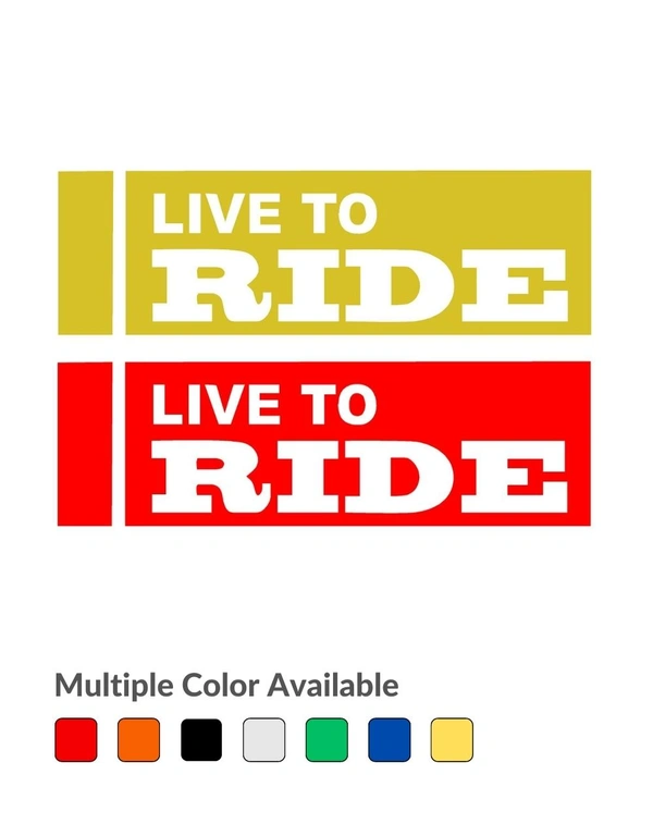 Live to Ride Royal Enfield Stylish Creative Vinyl Radium Sticker - Red