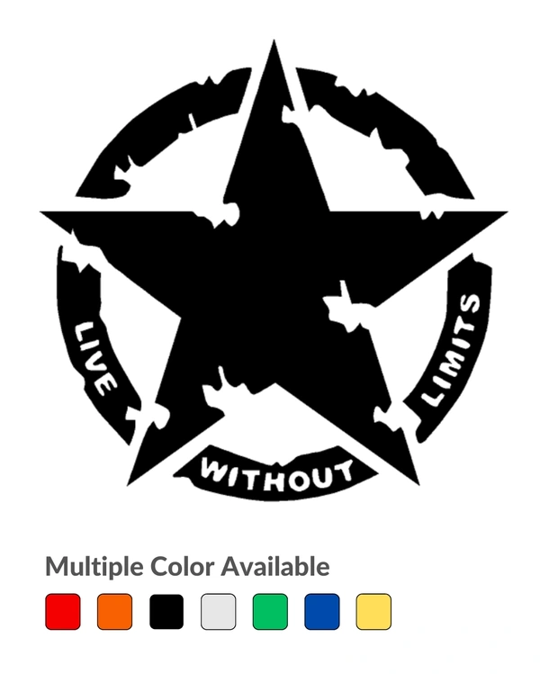Live without limit Stylish Creative Vinyl Radium Sticker - Orange