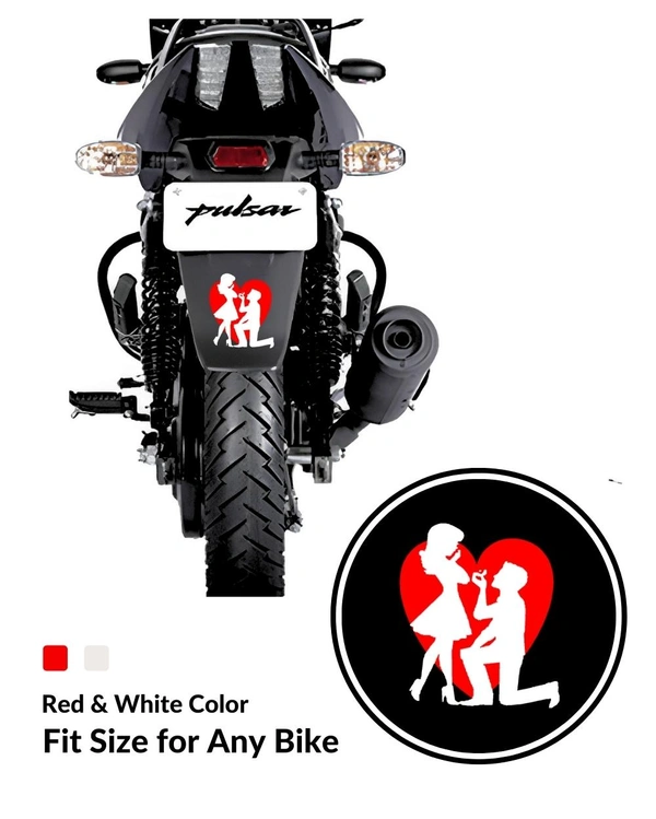 Love Boy Girl Bike Back Creative Stylish Vinyl Radium Sticker