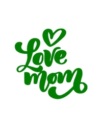 Love Mom Stylish Vinyl Radium Sticker - 20cm X 20cm, Red