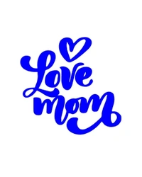 Love Mom Stylish Vinyl Radium Sticker - 20cm X 20cm, Red