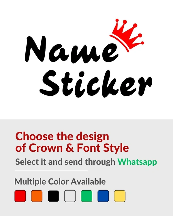 Name Stylish Creative Vinyl Radium Sticker - 25cm X 6cm ( Max.10 Character), Red