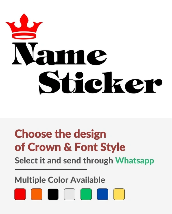 Name Stylish Creative Vinyl Radium Sticker - 10cm X 3cm ( Max.5 Character), Red