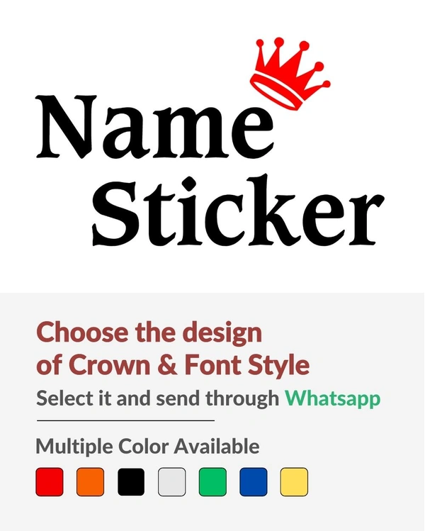 Name Stylish Creative Vinyl Radium Sticker - 10cm X 3cm ( Max.5 Character), Red
