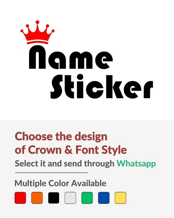 Name Stylish Creative Vinyl Radium Sticker - 20cm X 5cm ( Max.8 Character), Red
