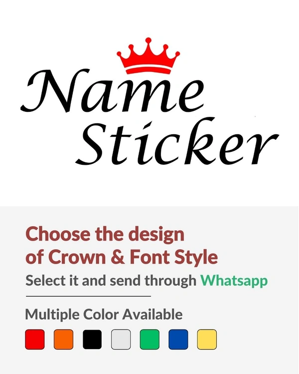 Name Stylish Creative Vinyl Radium Sticker - 10cm X 3cm ( Max.5 Character), Black