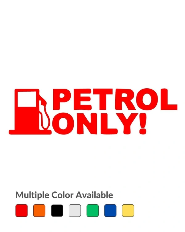 Petrol Stylish Creative Vinyl Radium Sticker - 11cm X 7cm, Yellow