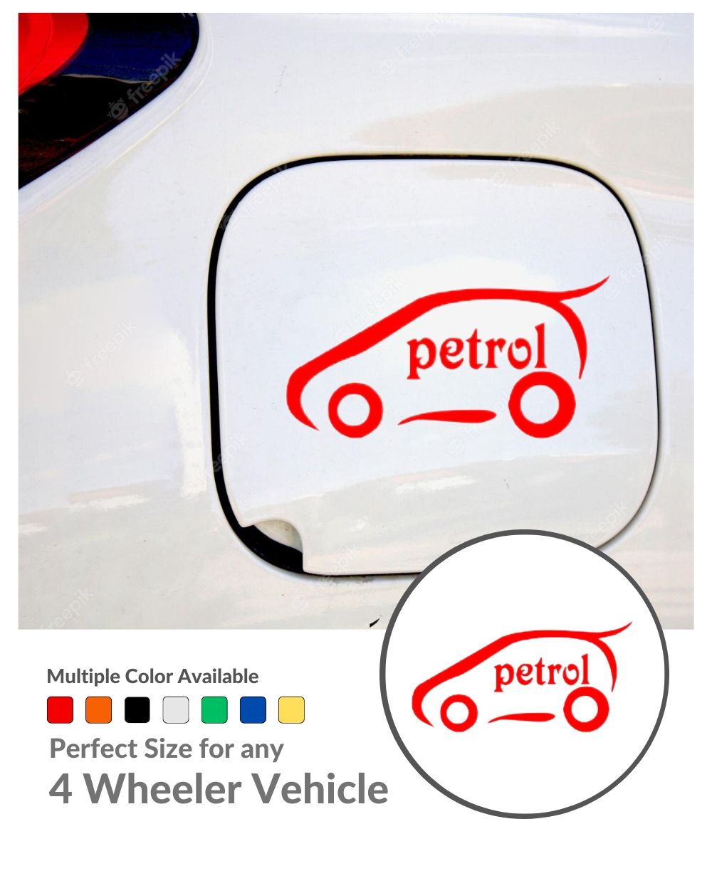 Petrol sticker online for white car