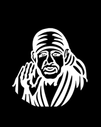 Sai Baba Vinyl Radium Sticker - 30cm X 30cm, Red