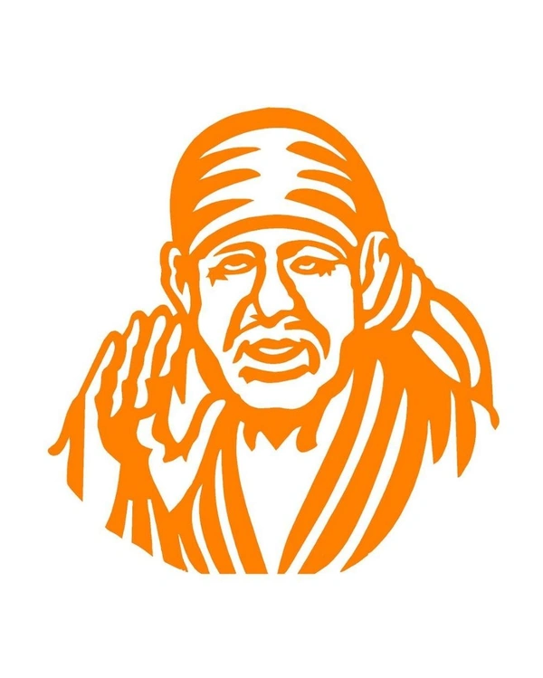 Sai Baba Vinyl Radium Sticker - 30cm X 30cm, Red