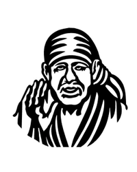 Sai Baba Vinyl Radium Sticker - 30cm X 30cm, Red