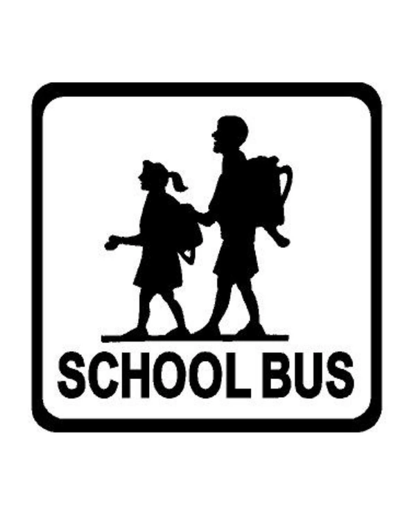 School Bus Creative Vinyl Radium Sticker ( Black ) - 30cm X 30cm