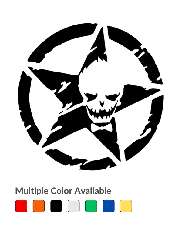 Skeleton in star Stylish Creative Vinyl Radium Sticker - Red