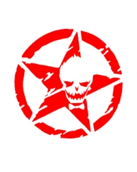 Skeleton in star Stylish Creative Vinyl Radium Sticker - Red