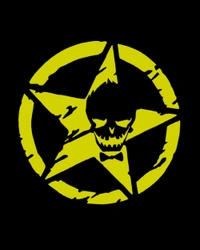 Skeleton in star Stylish Creative Vinyl Radium Sticker - Red