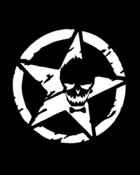 Skeleton in star Stylish Creative Vinyl Radium Sticker - Red