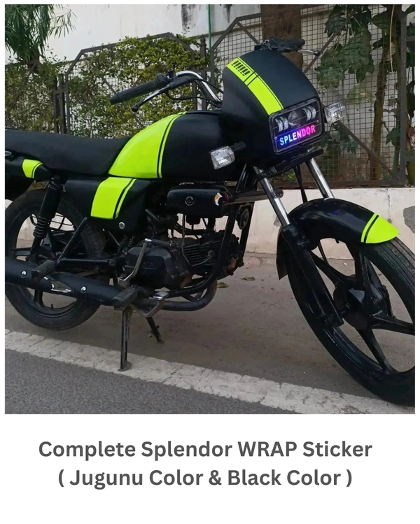 Splendor Complete Modification Creative Vinyl Radium Sticker ( Jugunu & Black Color )