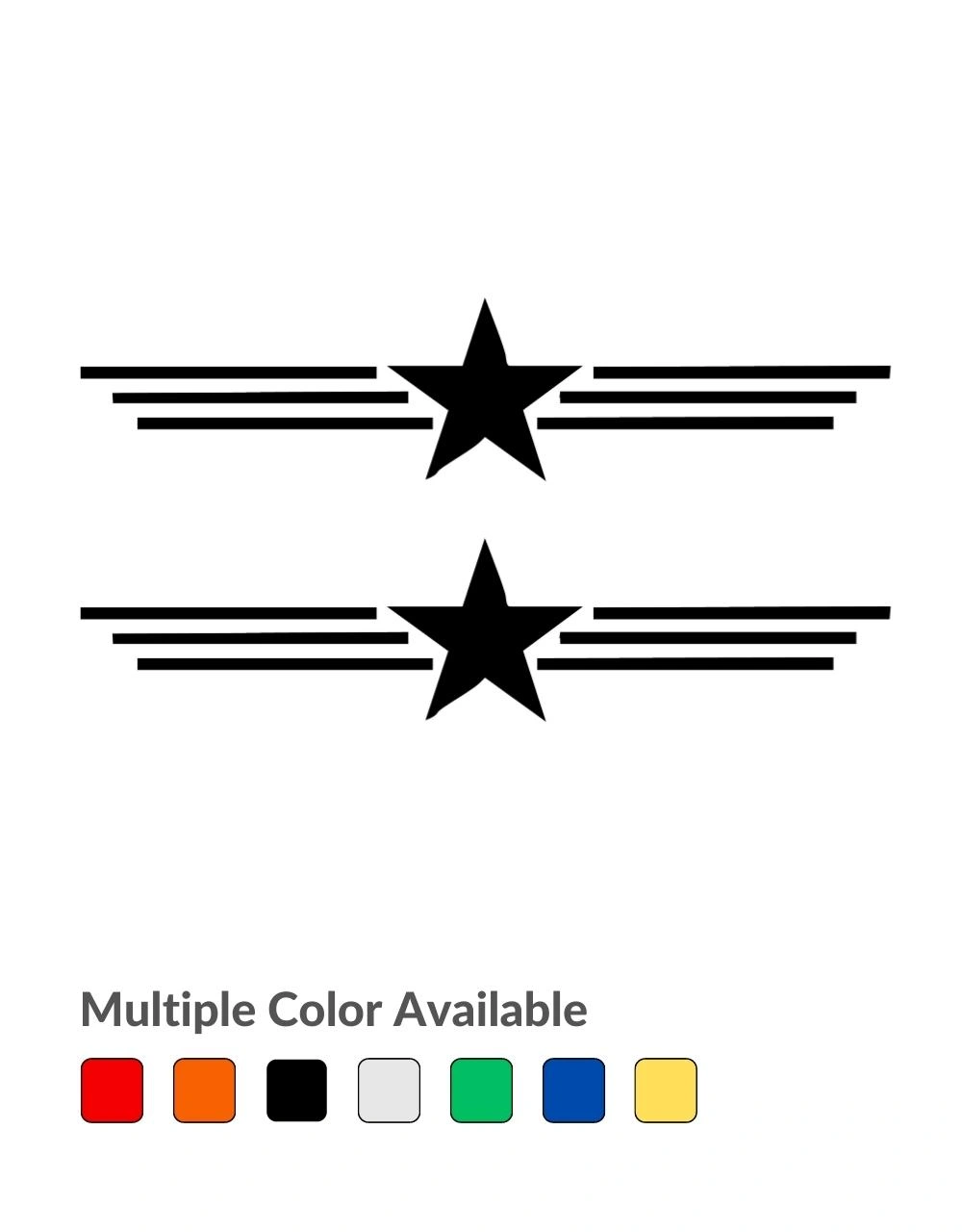 Star With 3 Line Creative Vinyl Radium Sticker / Bullet