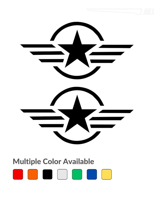 Str in circle with line Stylish Creative Vinyl Radium Sticker - White