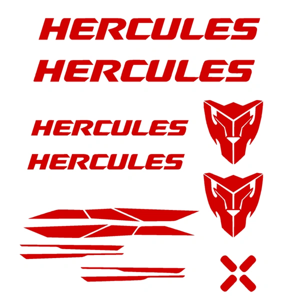 Try Sticker Hercules Bicycle Stickers and Graphics Creative Vinyl Radium Sticker,  Pack of 11 ( Multiple Color) - Red