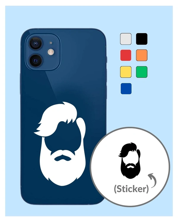 Try Sticker Mobile Creative Vinyl Radium Sticker ( Multiple Color) - 5cm X 6cm ( Pack of 1 ), White