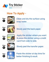 Try Sticker Mobile Creative Vinyl Radium Sticker ( Multiple Color) - 5cm X 6cm ( Pack of 1 ), White