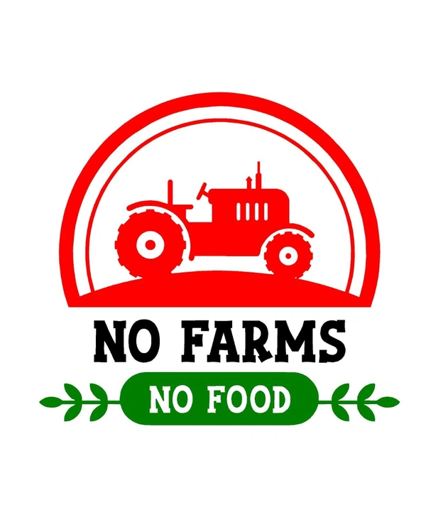 Try Sticker No Farms , No food Tractor Stylish Creative Vinyl Radium Sticker ( Red / Black / Green ) - Between 35cm - 50cm