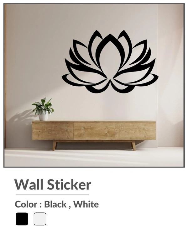 Wall Stylish Creative Vinyl Radium Sticker ( Flower ) - 40cm X 40cm, White