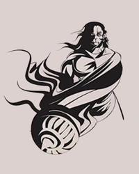 Wall Stylish Creative Vinyl Radium Sticker ( Hanuman Ji / Bajarang Bali ) - 60cm X 60cm, White