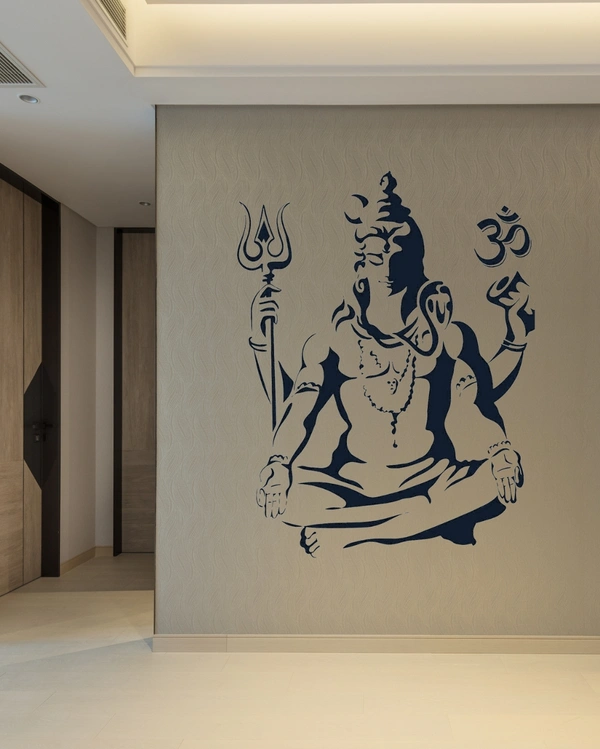 Wall Stylish Creative Vinyl Radium Sticker ( Mahadev / Shiv Ji ) - 60cm X 60cm
