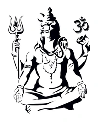 Wall Stylish Creative Vinyl Radium Sticker ( Mahadev / Shiv Ji ) - 60cm X 60cm