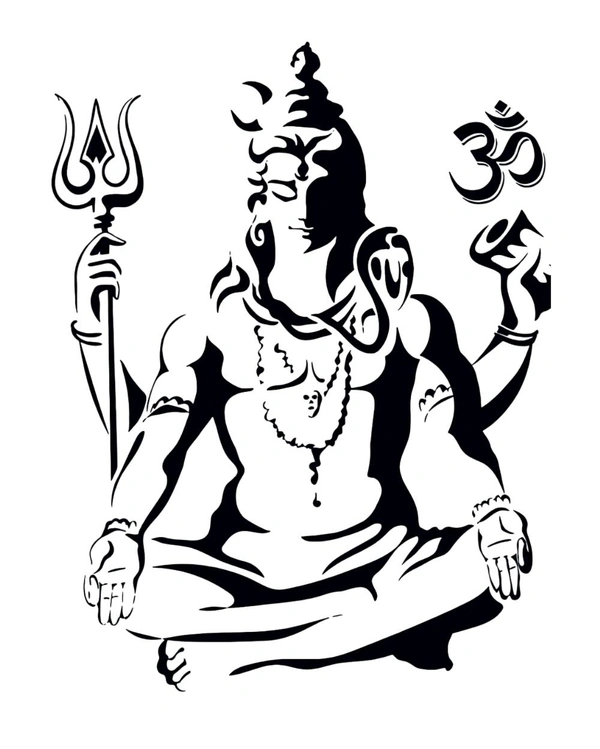 Wall Stylish Creative Vinyl Radium Sticker ( Mahadev / Shiv Ji ) - 60cm X 60cm