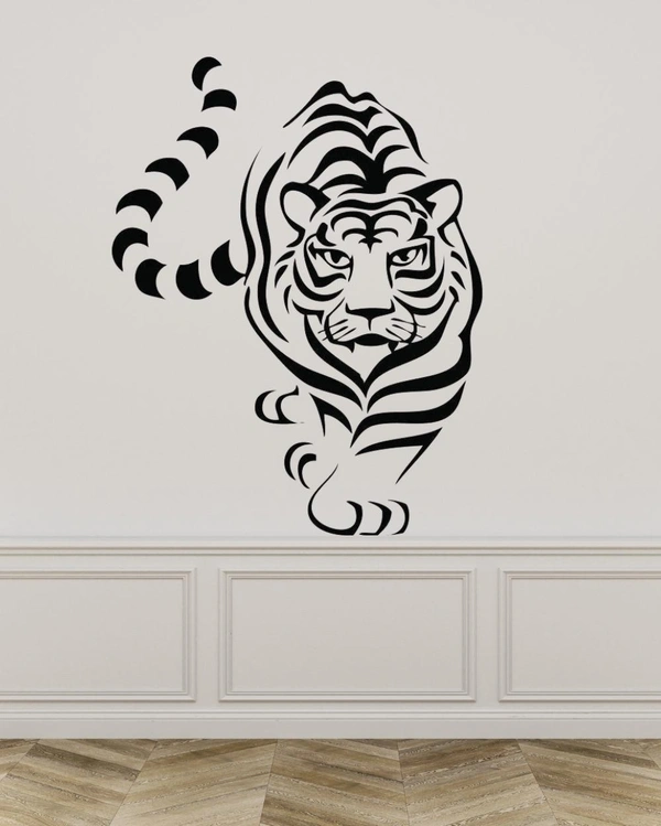 Wall Stylish Creative Vinyl Radium Sticker ( Tiger ) - 60cm X 60cm, White