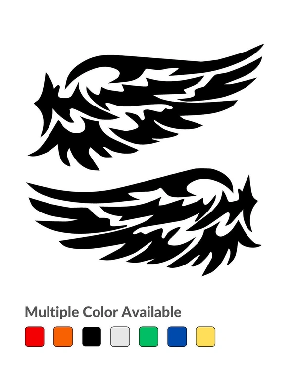 Wing Stylish Creative Vinyl Radium Sticker - Between 35cm - 50cm, Black